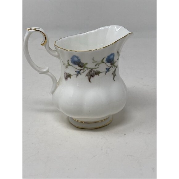 Royal Albert Brigadoon Blue Thistles Cream Pitcher Creamer Bone China England - Picture 3 of 9